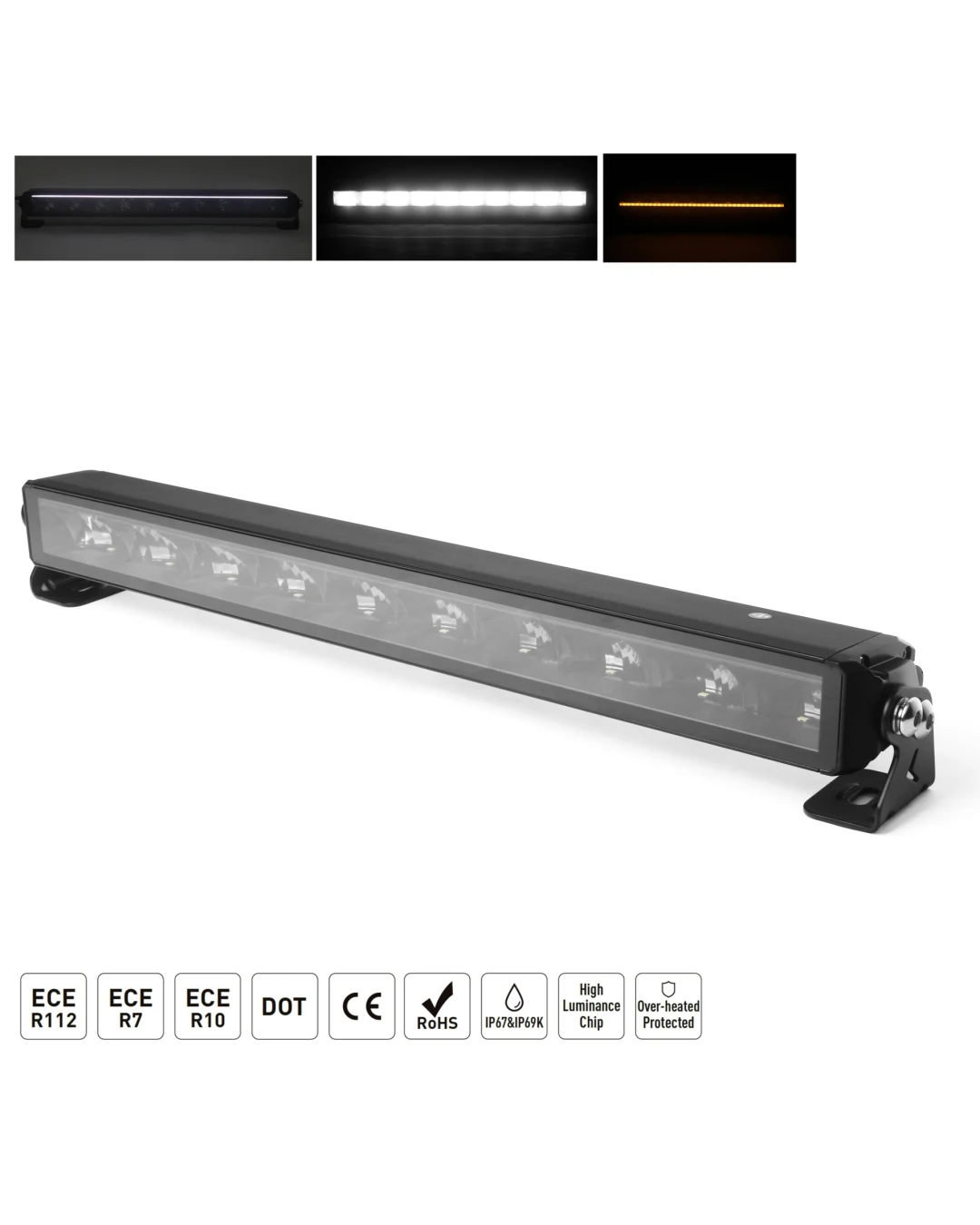 54.5 cm / 22 Инча 12V - 24V Висококачествен Led Bar Лед Бар Диоден Прожектор с бяла и оранжева габаритна светлина DRL мъгла 60W 8500LM
