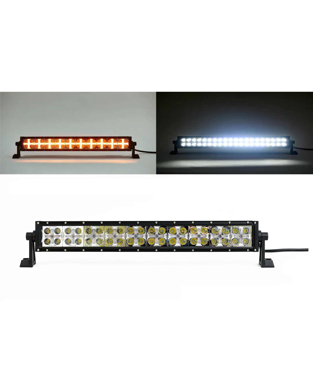 54 См Led Bar Лед Диоден Бар Прожектор Бяла и Оранжева, Жълта Светлина, Блиц, Флаш, CROSS DRL 120W 12V 24V