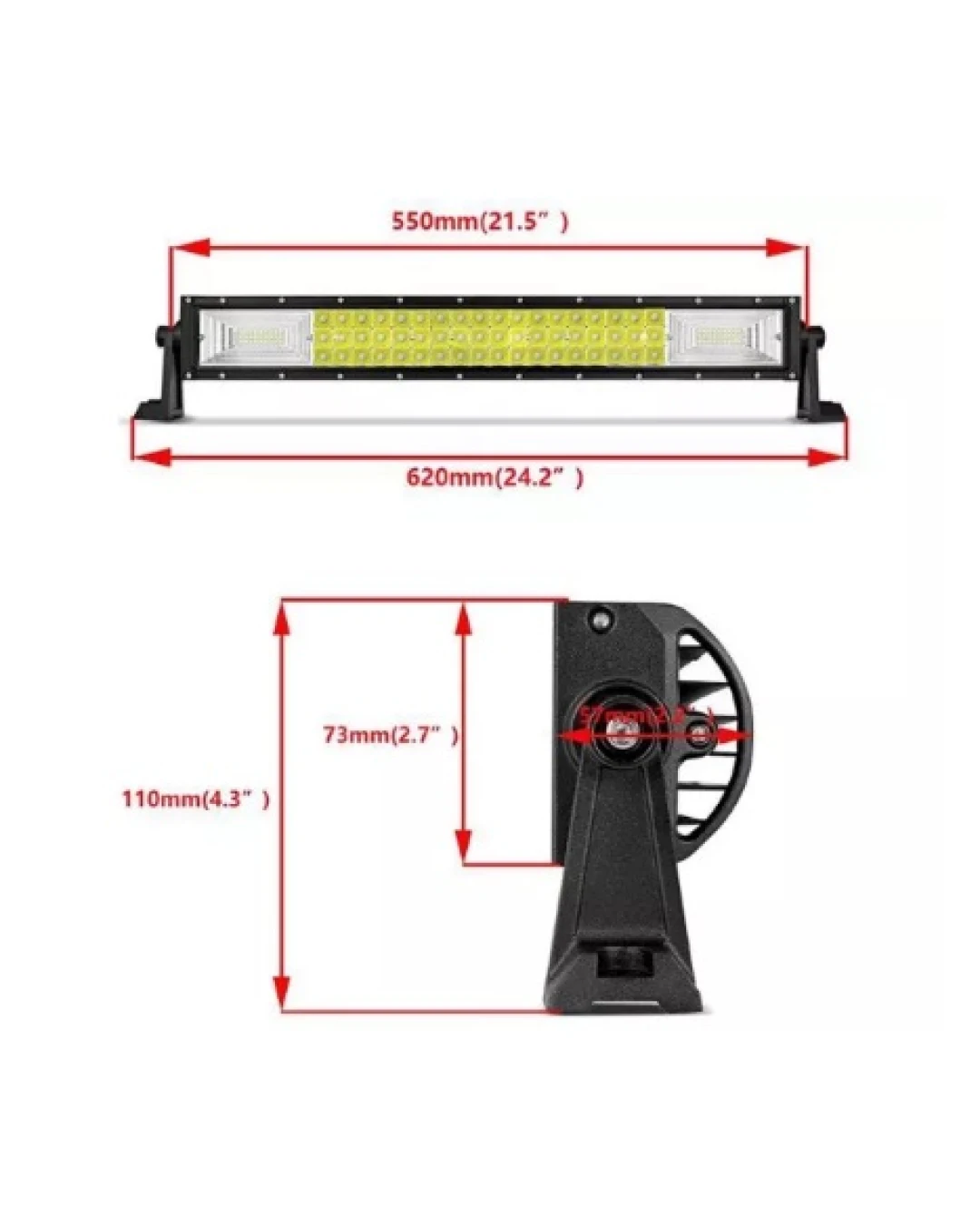 55 См 324W Мощен 7D 7Д Led Bar Лед Диоден Бар Прожектор с комбинирана бяла светлина 12V 24V