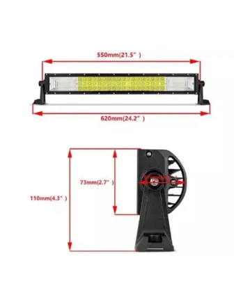 55 См 324W Мощен 7D 7Д Led Bar Лед Диоден Бар Прожектор с комбинирана бяла светлина 12V 24V