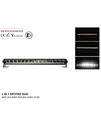 55 см Висококачествен 4 в 1 Led Bar Лед Бар Диоден Прожектор DRL с бяла габаритна светлина и оранжева аварийна блиц 80W 3800LM