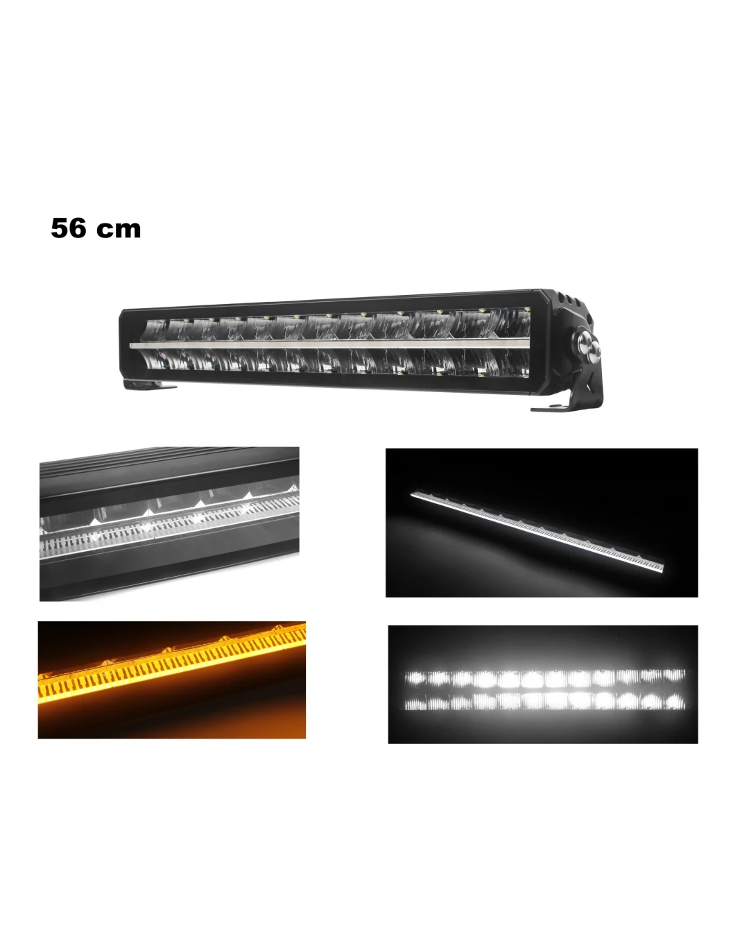 56 cm / 22 Инча 12V - 24V Led Bar Лед Бар Пиано дизайн Диоден Прожектор Супер Мощен Бяла и Оранжева Светлина Габарит Мъгла Блиц Високо Качество Ново Поколение 10900LM
