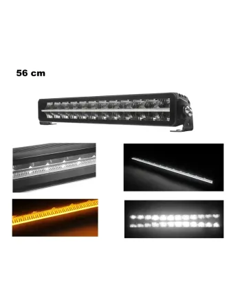 56 cm / 22 Инча 12V - 24V Led Bar Лед Бар Пиано дизайн Диоден Прожектор Супер Мощен Бяла и Оранжева Светлина Габарит Мъгла Блиц Високо Качество Ново Поколение 10900LM
