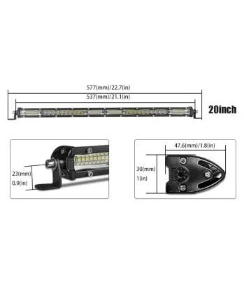 57.7 см Диоден 54 LED Лед Бар 78W Ултра Тънък 12D рефлектор 12-24V Комбинирана Combo - Flood и Spot Светлина