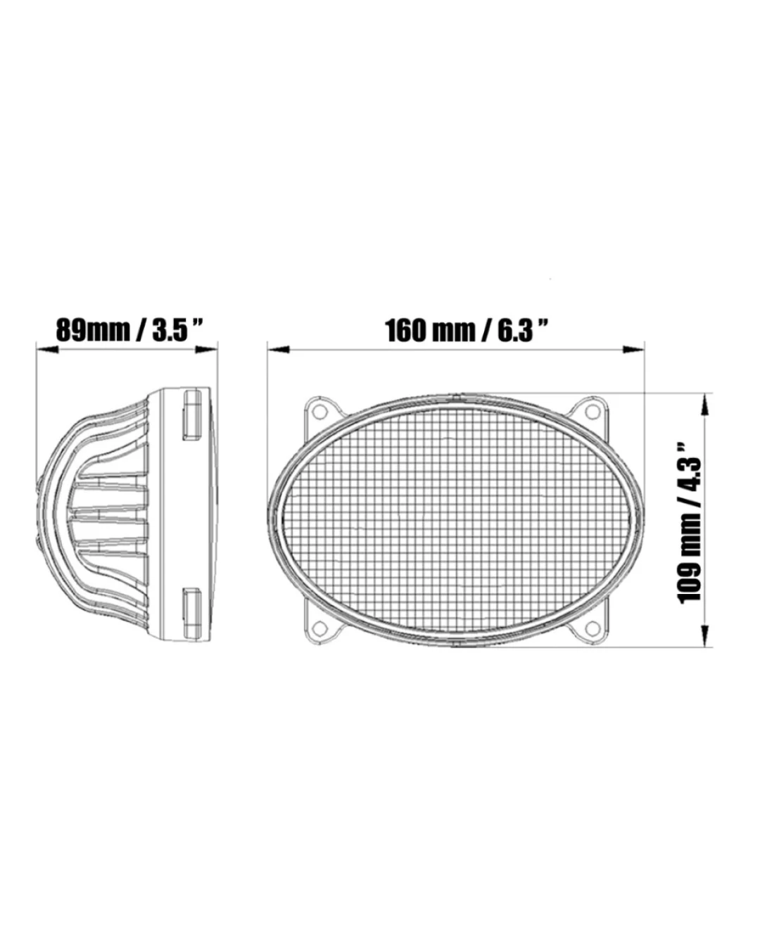 65W LED фар - разпръскваща светлина - подходящ за трактор, комбайн, джип, ATV, камион - светлини за мъгла - 13.5см елипса - 13 ЛЕД диода