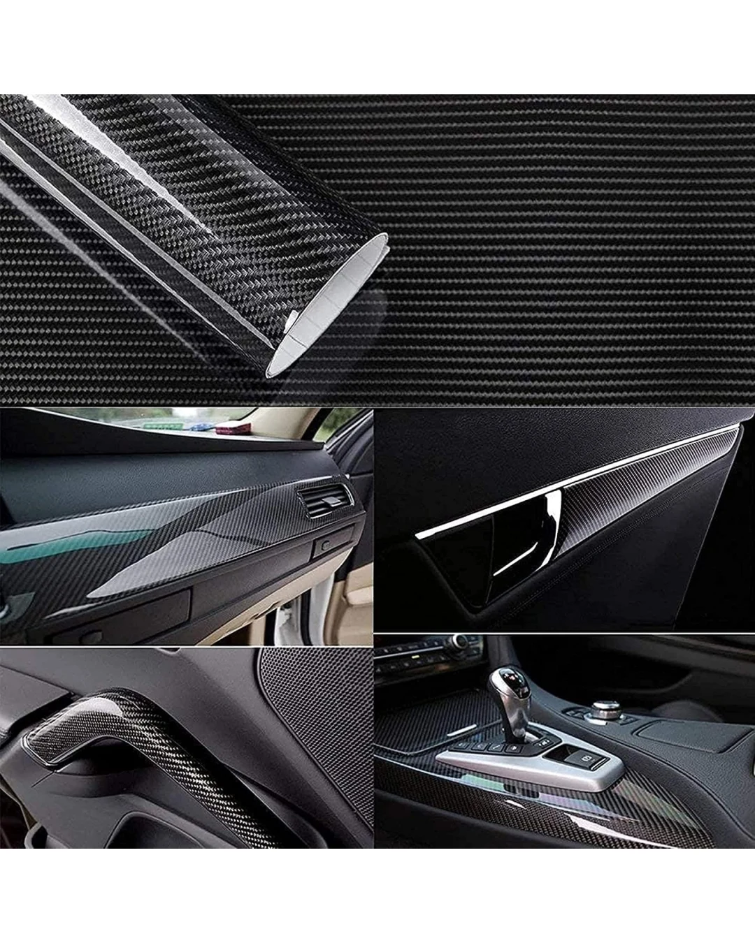 6D Декоративно автомобилно WRAP фолио 1.52 X 18M черен карбон BLACK CARBON