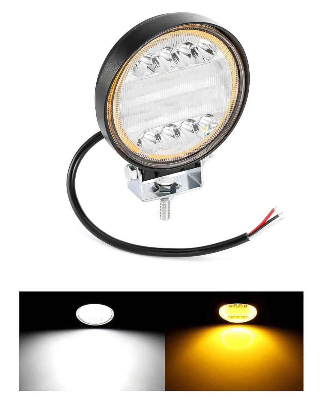 72W LED Диоден Фар Работна Бяла Жълта Светлина Габарит Мъгла Лампа 12V 24V 3100 Лумена