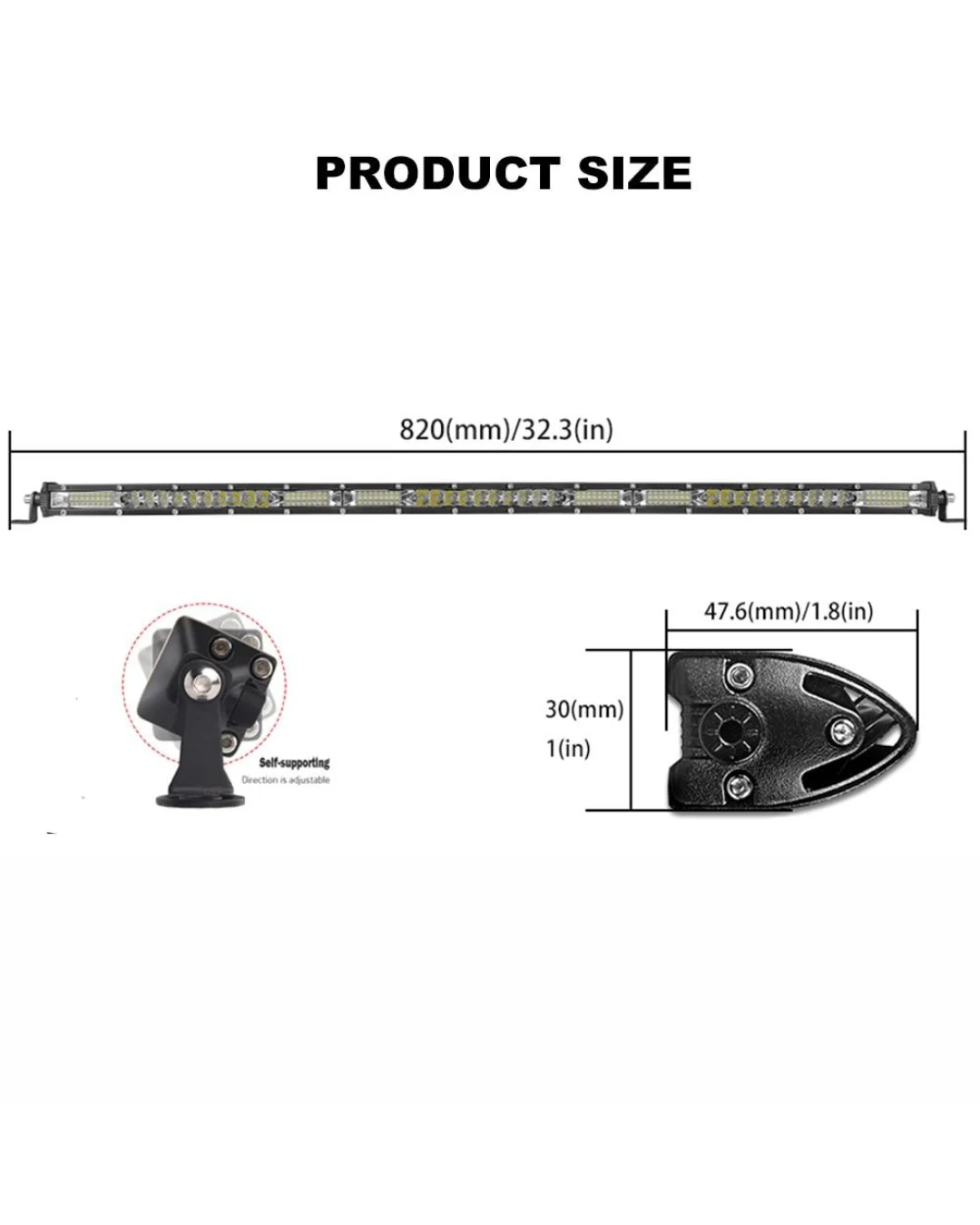 78 см LED Лед Диоден Бар 13500 lm 270W Ултра Тънък, 12-24V Комбинирана Combo - Flood и Spot Светлина