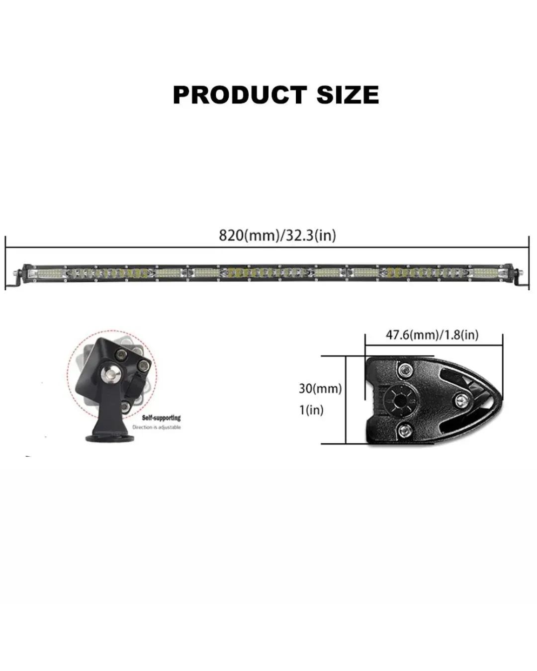 78 см LED Лед Диоден Бар 13500 lm 270W Ултра Тънък, 12-24V Комбинирана Combo - Flood и Spot Светлина