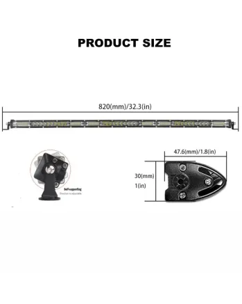 78 см LED Лед Диоден Бар 13500 lm 270W Ултра Тънък, 12-24V Комбинирана Combo - Flood и Spot Светлина