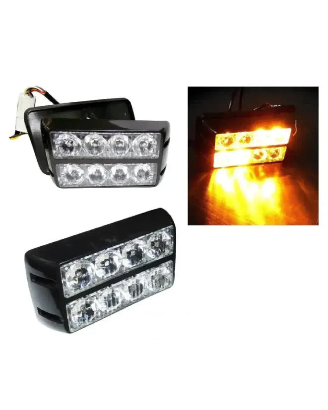 8 LED Аварийна Лампа За Пътна Помощ, Жълта Блиц Светлина, Мигаща!
