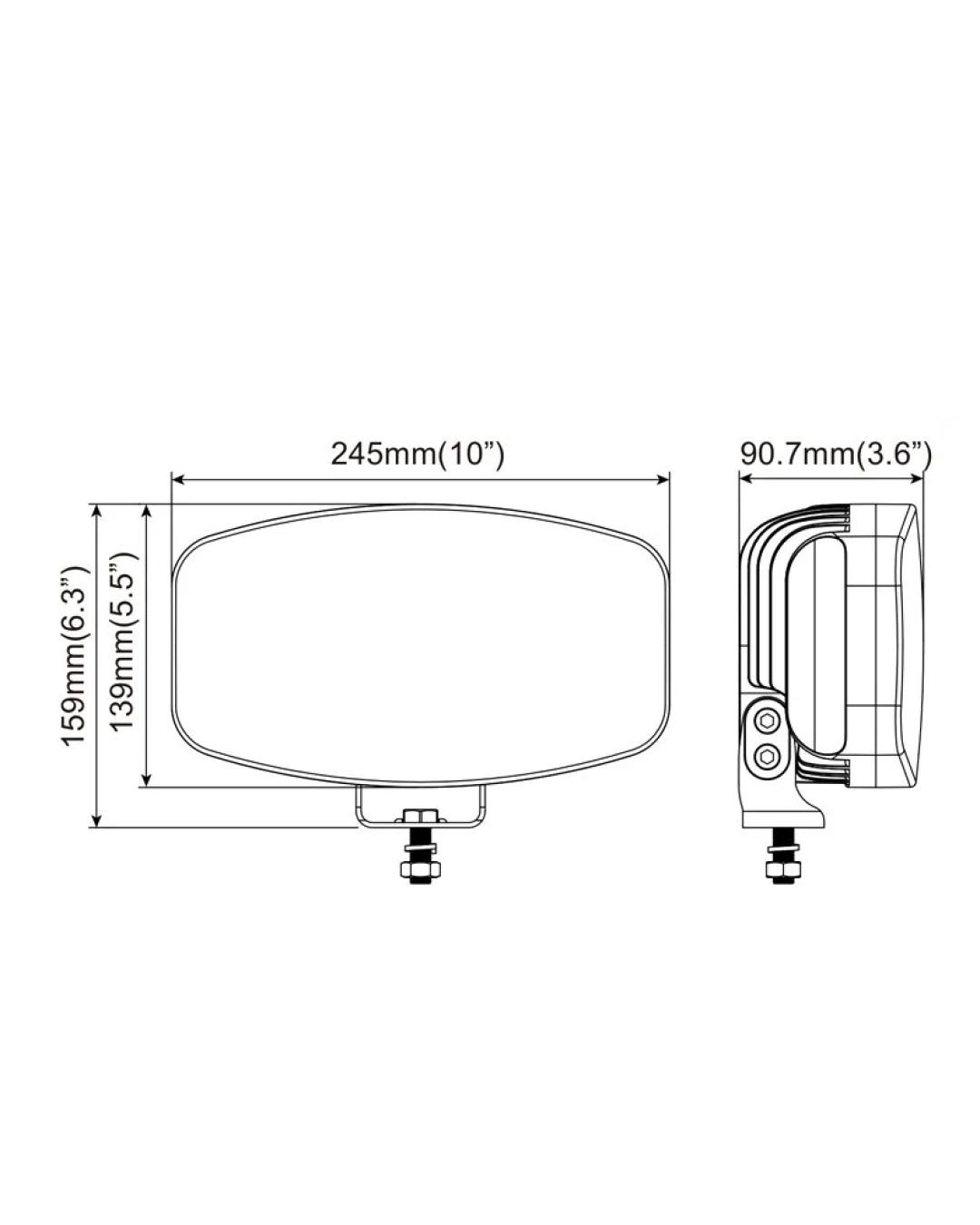80W LED Лед Фар Халоген, Три Функции, Неон ефект, Neon 24,5см x 13,9см, 4100lm, 12V - 24V, E-Mark Подходящ За DAF MAN Scania Volvo и др.