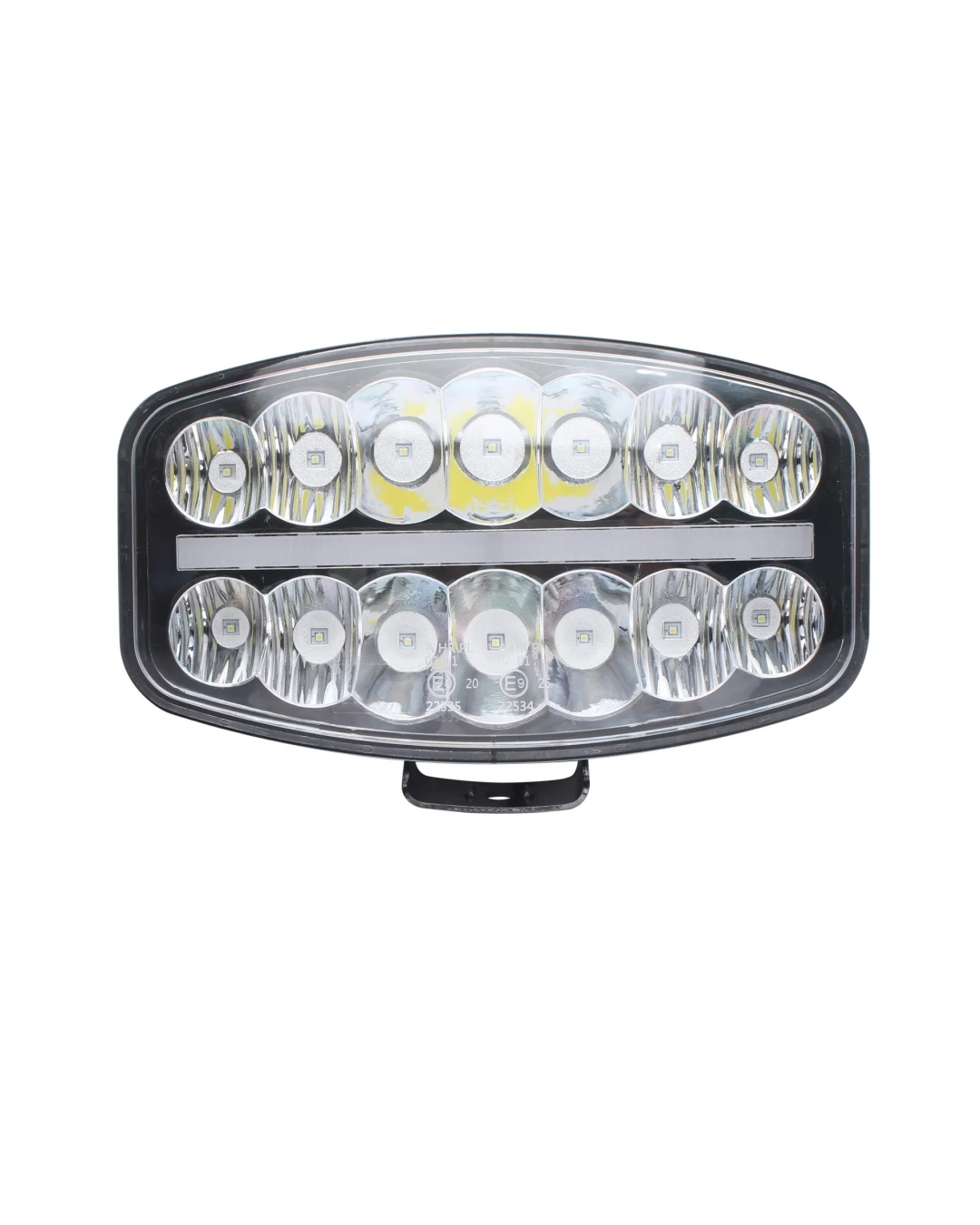 80W LED Лед Фар Халоген С Три Функции Неон ефект Бяло-Жълто/Оранжево Neon 24,5см x 13,9см 4100lm 12V - 24V E-Mark Подходящ За DAF MAN Scania Volvo Iveco и др.