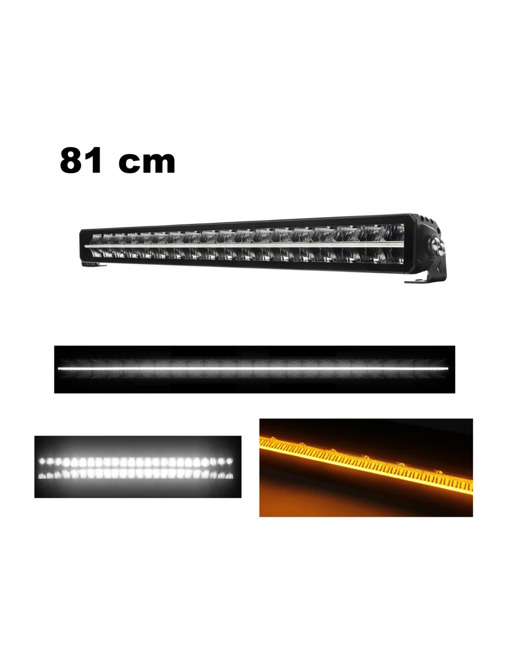 81 cm / 32 Инча 12V - 24V Led Bar Лед Бар Пиано дизайн Диоден Прожектор Супер Мощен Бяла и Оранжева Светлина Габарит Мъгла Високо Качество Ново Поколение 14280LM