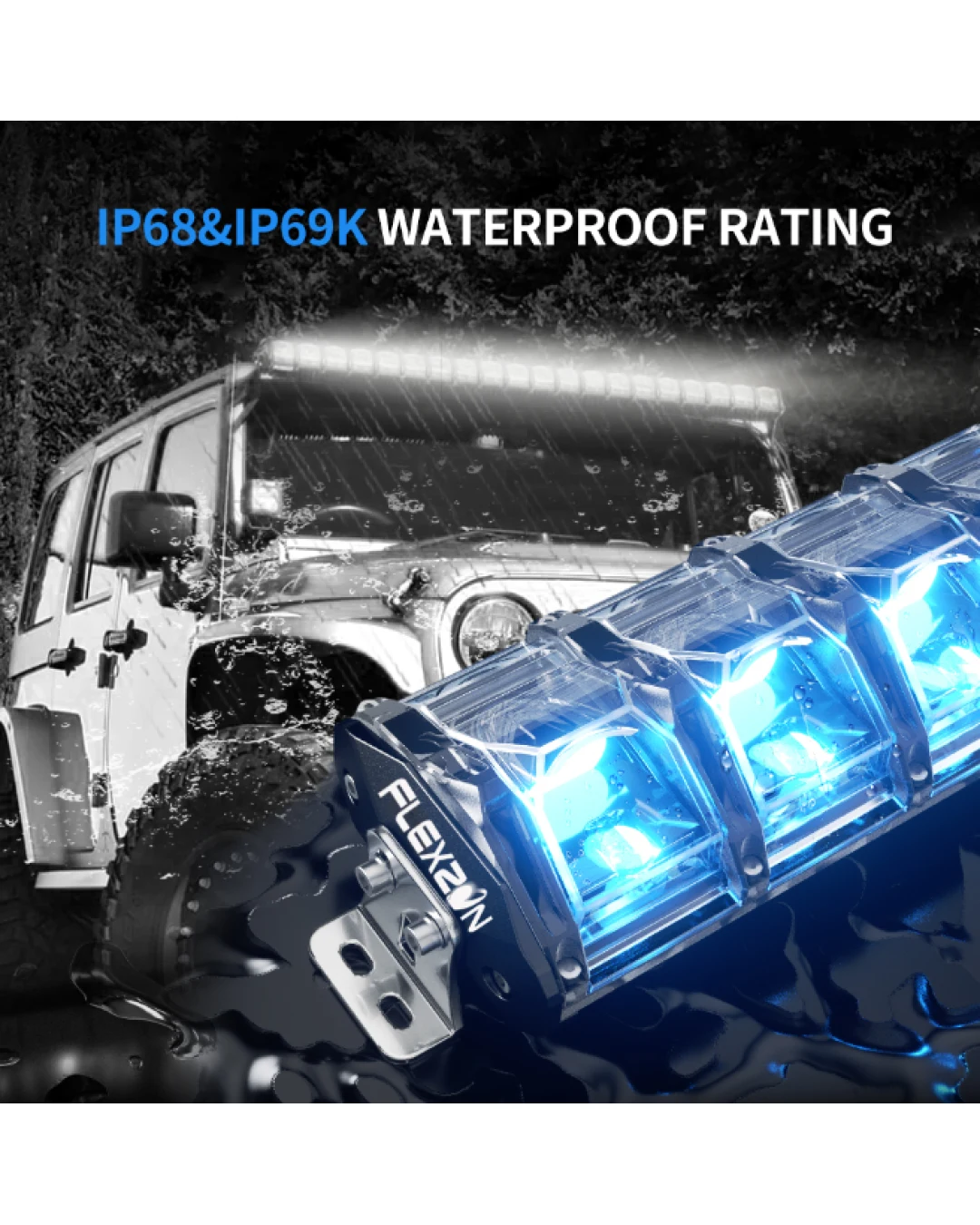 85 см Многорежимен Лед Диоден Бар Прожектор Къси/Дълги Светлини Комбинирана Combo - Flood и Spot Светлина серия IM RGB подсветка със 7 различни цвята 30800LM лумена 12-24V