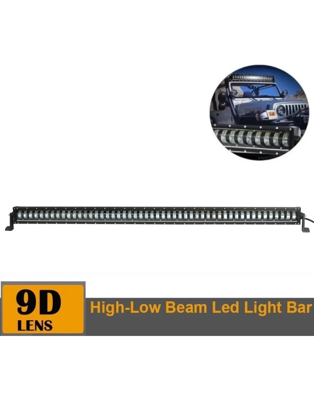 9D 140 СМ Led Bar Лед Бар Hi/Lo Kъси Дълги Водоустойчив Удароустойчив 12V 24V 32000 LМ 400W С Лупи Off-Road Лед Бар За Джип ATV