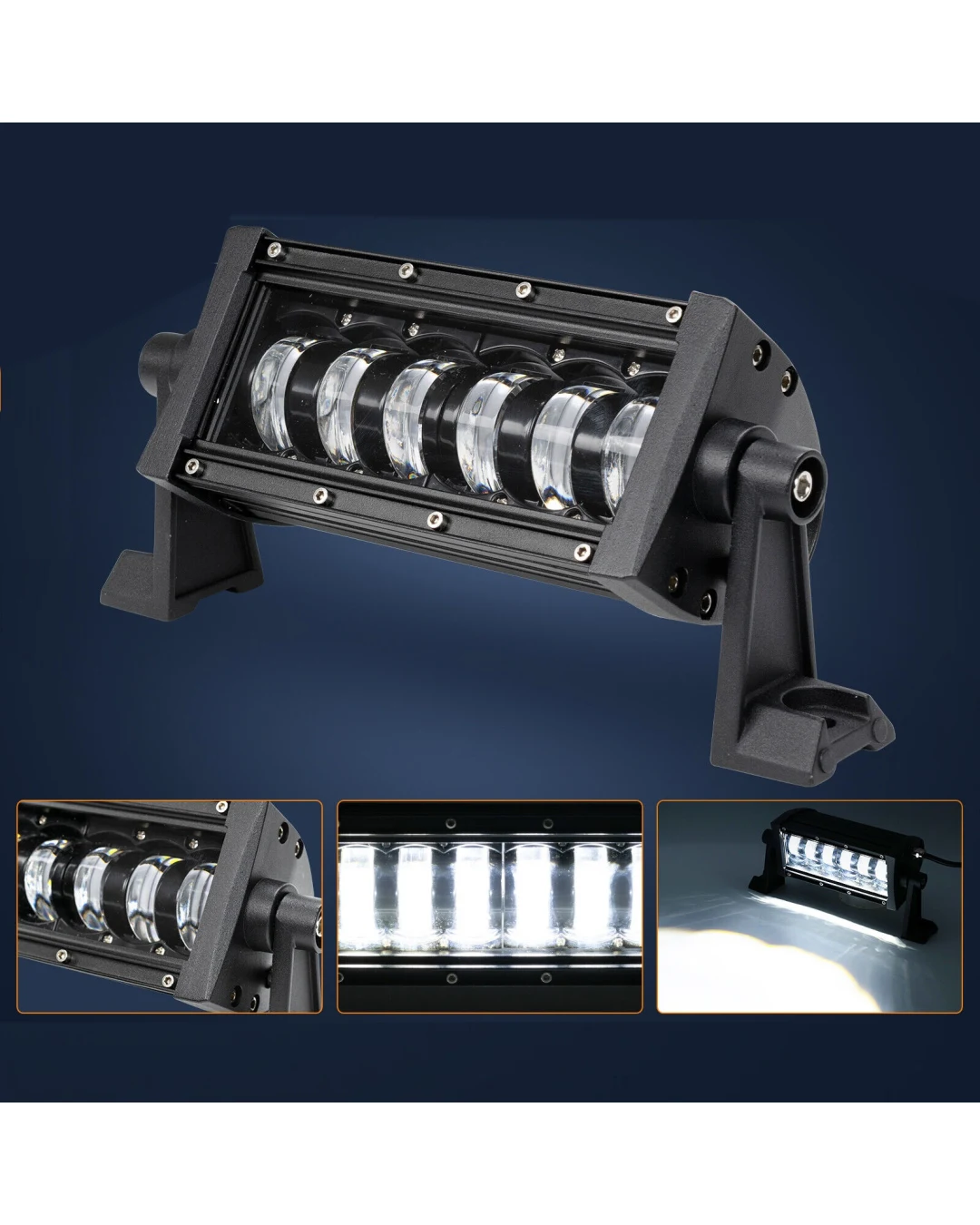 9D 27 СМ Led Bar Лед Бар Hi/Lo Къси Дълги Водоустойчив Удароустойчив 12V 24V 3840 LМ 48W С Лупи Off-Road Лед Бар За Джип ATV