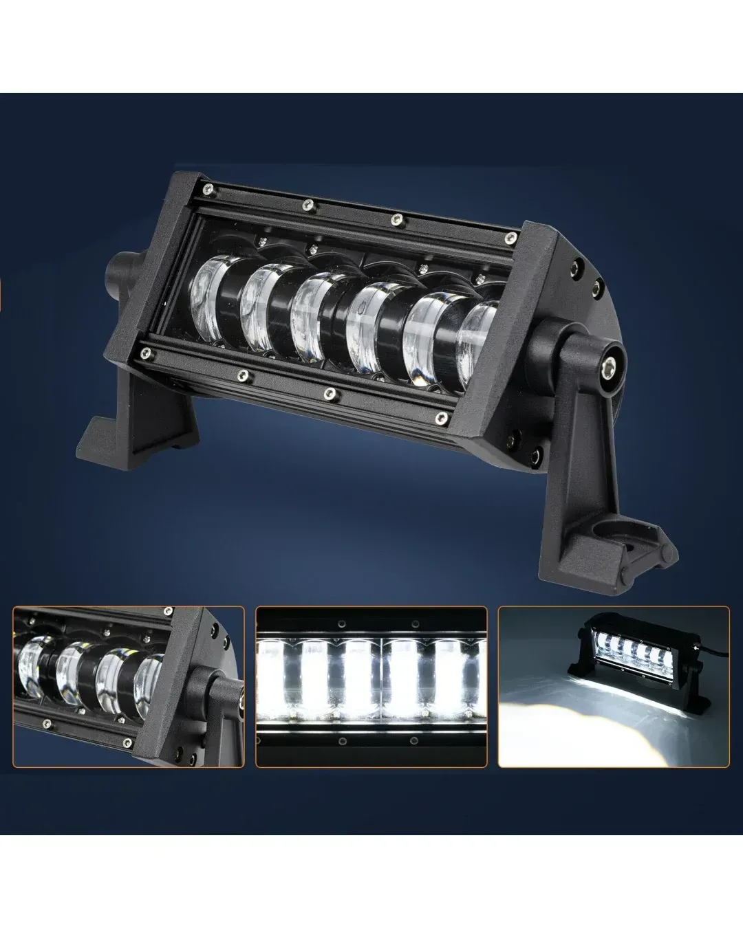 9D 27 СМ Led Bar Лед Бар Hi/Lo Къси Дълги Водоустойчив Удароустойчив 12V 24V 3840 LМ 48W С Лупи Off-Road Лед Бар За Джип ATV