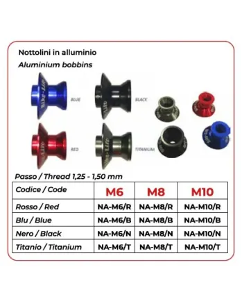 Адаптери за стойка BIKE LIFT Aluminum Bobbins SUZUKI-HONDA-DUCATI Blue NA-M8/B