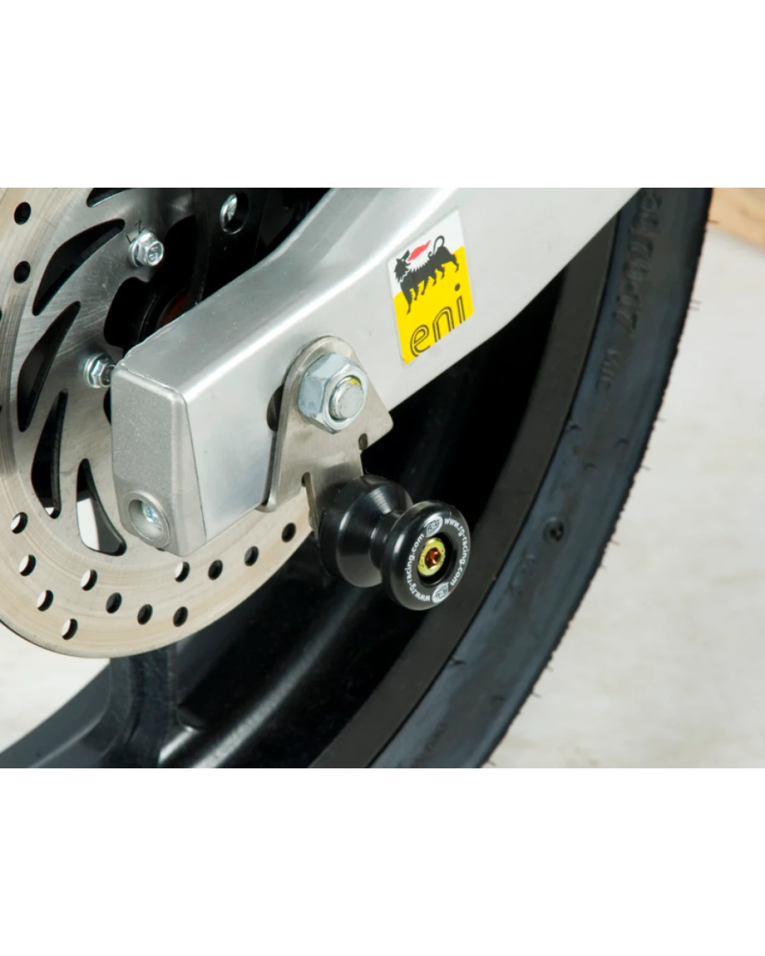Адаптери за стойка R&G RACING Stand Bobbins /w Mounting Plate Silver Aprilia RS4 50 11-16 / 125 10-17