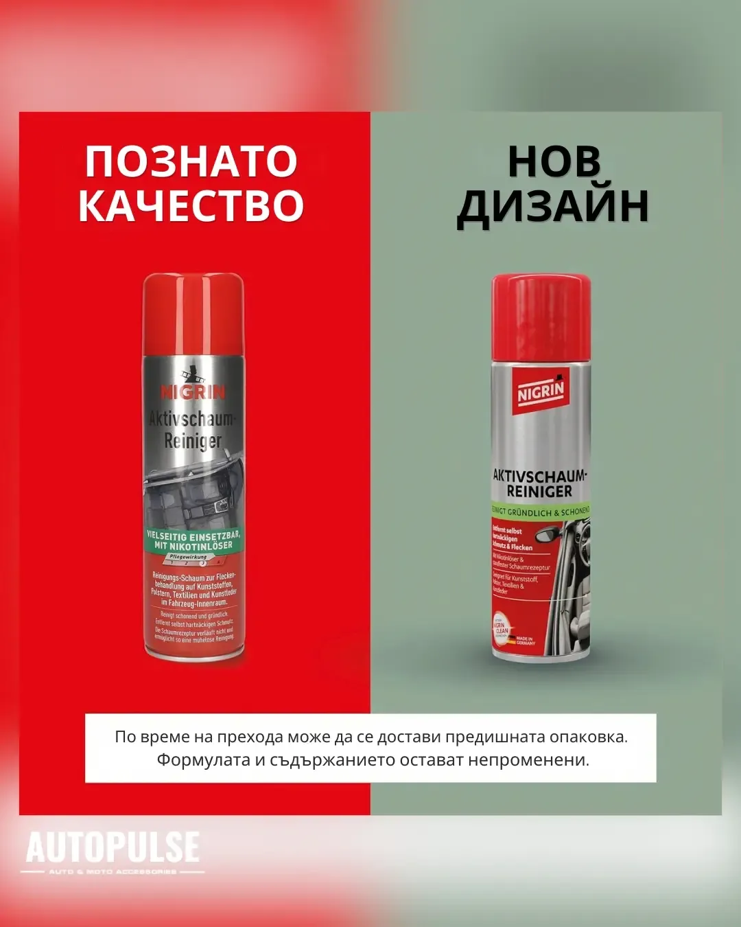 Активна пяна за почистване на интериор Nigrin (500 мл)