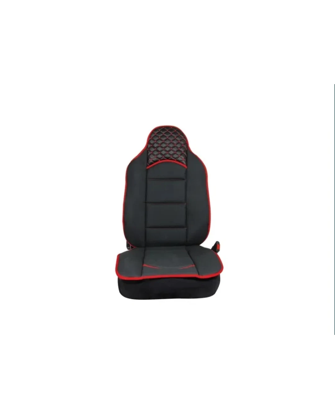 Авто Тапицерия Калъфи за Предни Седалки Черна Червен Шев Текстил Кожа