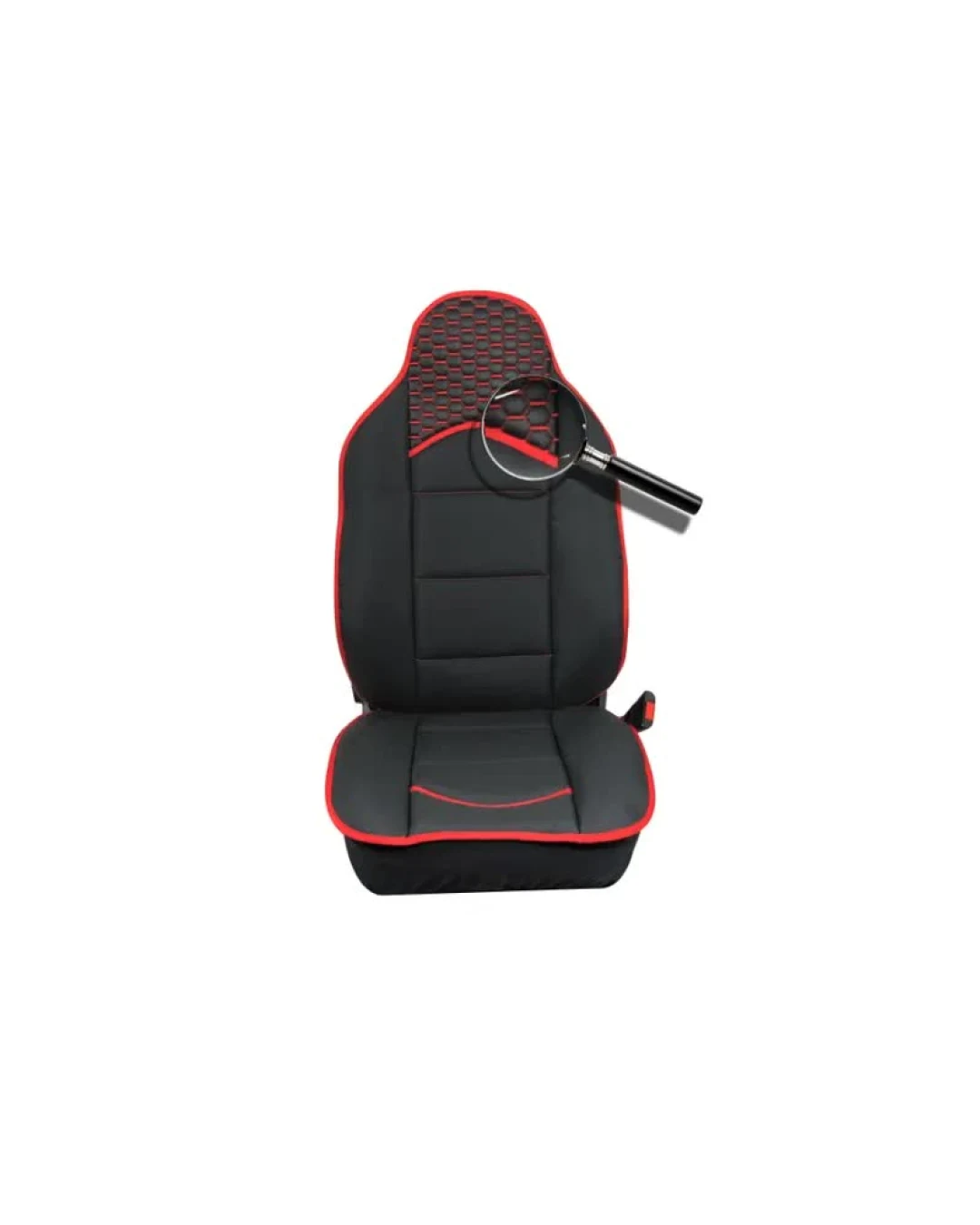 Авто Тапицерия Калъфи за Предни Седалки Черна с Червено Текстил и Кожа TAP955