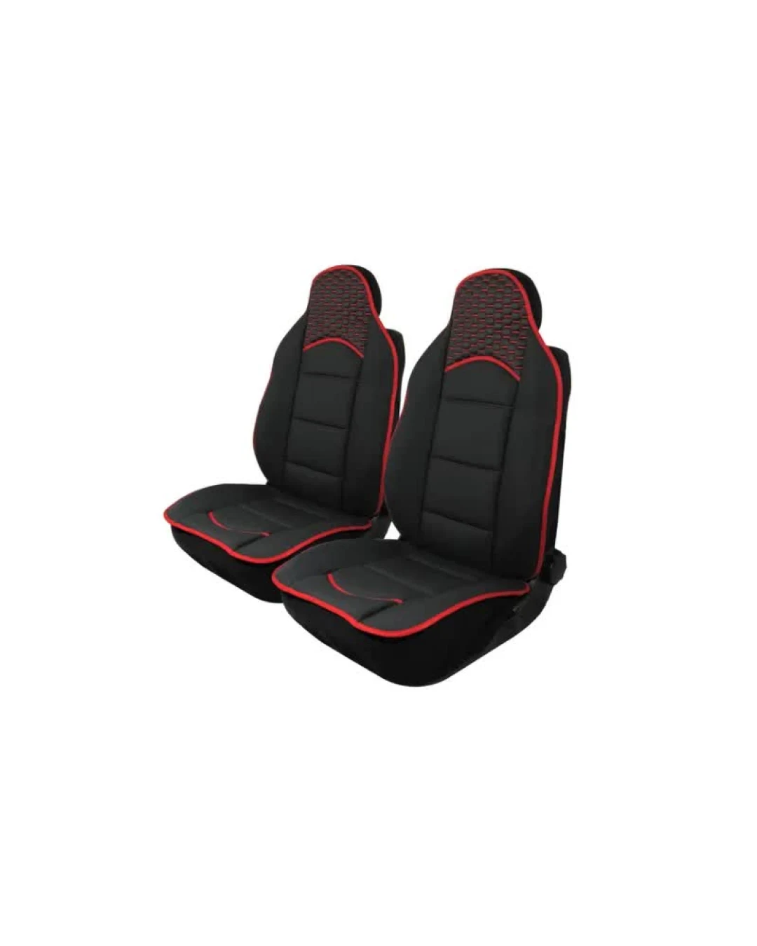 Авто Тапицерия Калъфи за Предни Седалки Черна с Червено Текстил и Кожа TAP955