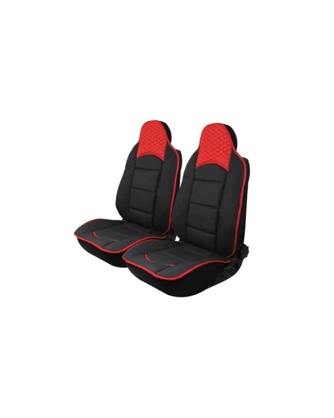 Авто Тапицерия Калъфи за Предни Седалки Черна с Червено Текстил и Кожа TAP957
