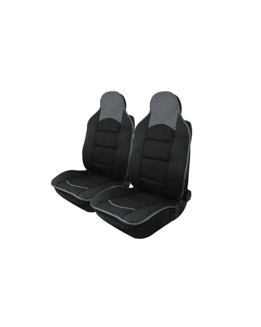 Авто Тапицерия Калъфи за Предни Седалки - Сиво Черно - Еко Кожа и Текстил TAP956