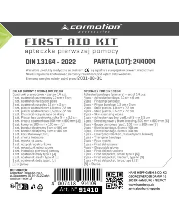 Автомобилна аптечка DIN 13164:2022 (Червена)