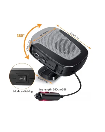 Автомобилна печка с вентилатор 4 сезона 12V 150W – режим отопление / вентилатор, размразяване и обезпотяване