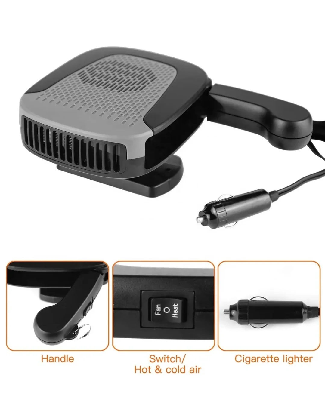 Автомобилна печка с вентилатор 4 сезона 12V 150W – режим отопление / вентилатор, размразяване и обезпотяване