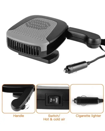 Автомобилна печка с вентилатор 4 сезона 12V 150W – режим отопление / вентилатор, размразяване и обезпотяване