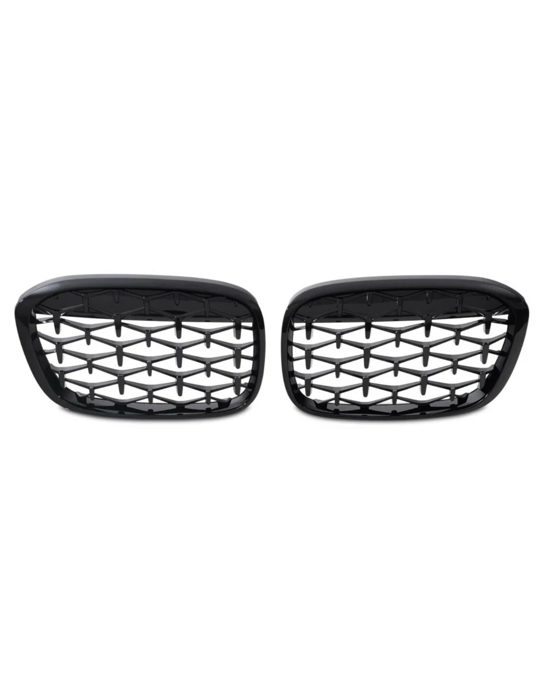 Бъбреци Решетки за БМВ BMW X1 F48 2015-2019 Diamond Meteor Style Черен Гланц