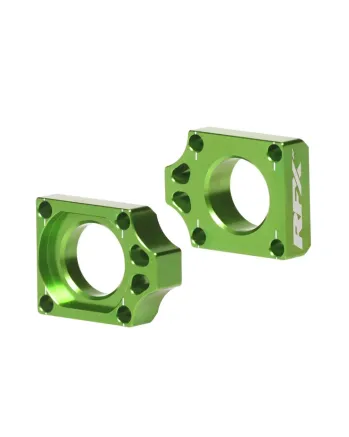 Блок втулка за задна ос RFX Pro Rear Axle Adjuster Blocks Green KX 125/250 03-08 KXF 250F 04-21 / 450F 06-15