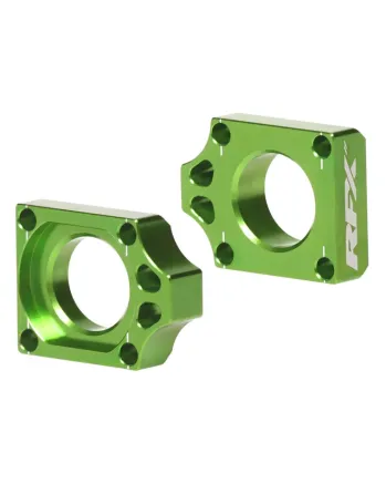 Блок втулка за задна ос RFX Pro Rear Axle Adjuster Blocks - Green KX 250F 17-22 / KX 450F 16-22