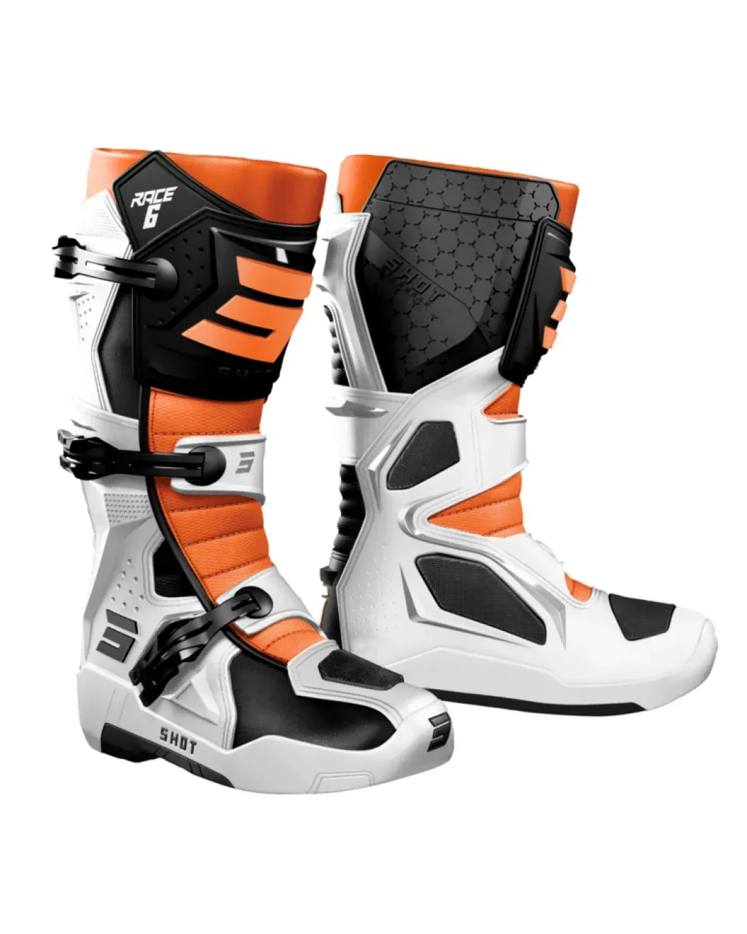 Ботуши Shot Race 6 Black/White/Orange