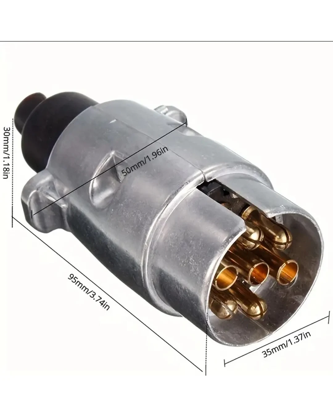 Букса за ремарке метална 7 пина 12V мъжка