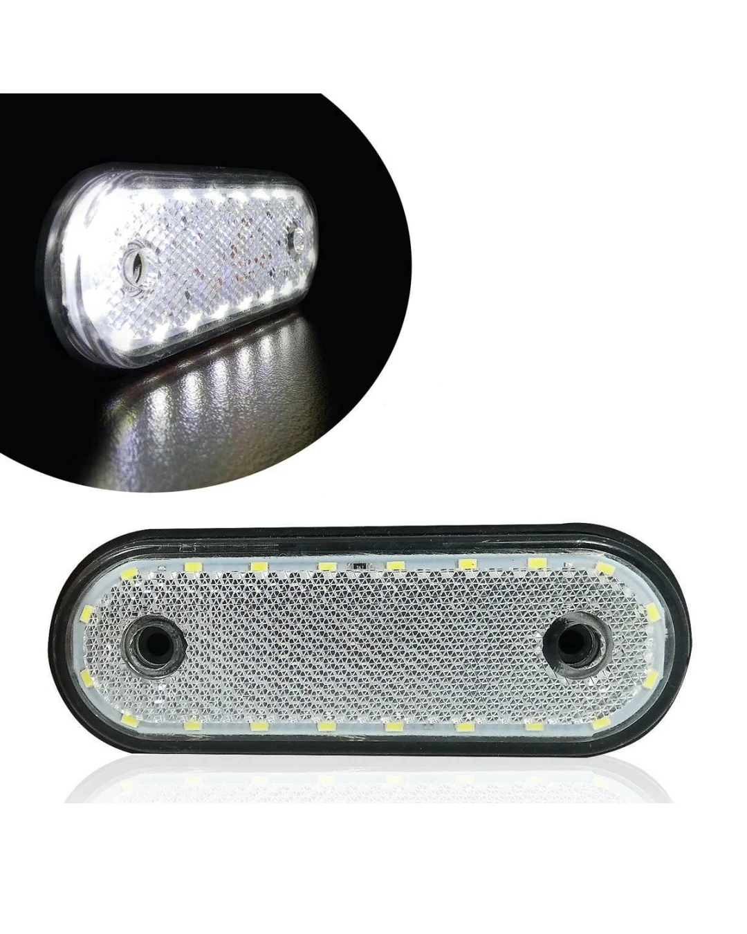 Бял LED Габарит, 20 Диода - 12V