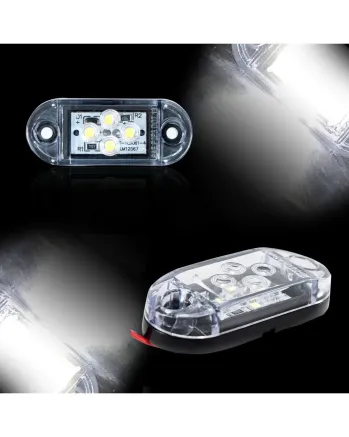 Бял LED Габарит, Маркер, 4 SMD Диода - 24V