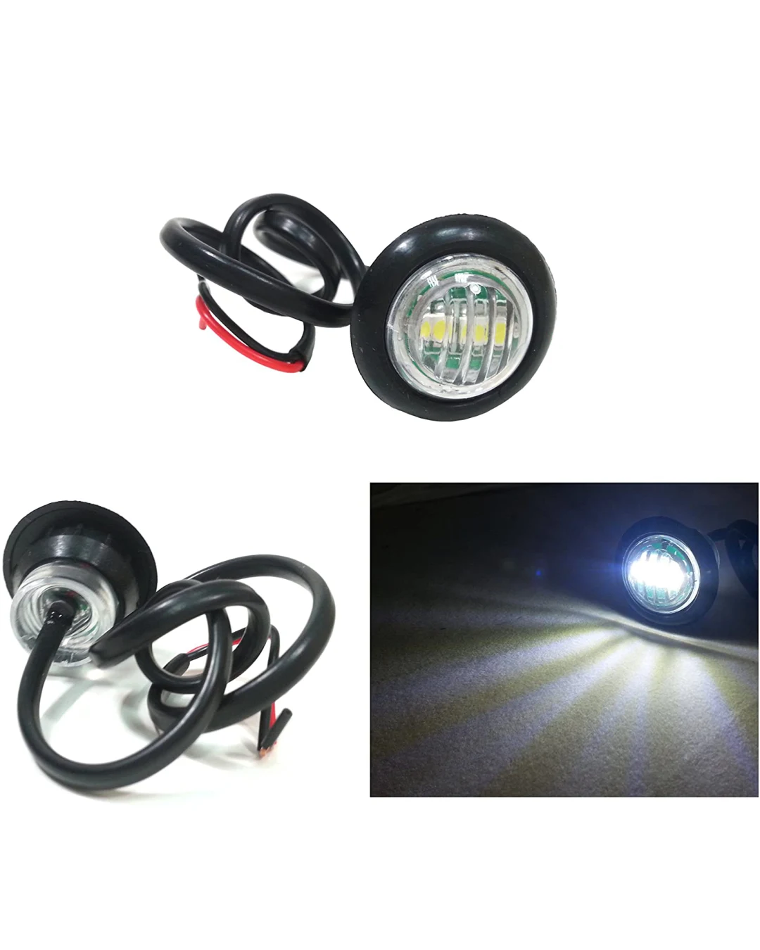Бял LED Габарит, Тип Копче, Маркер, Токос - 24V