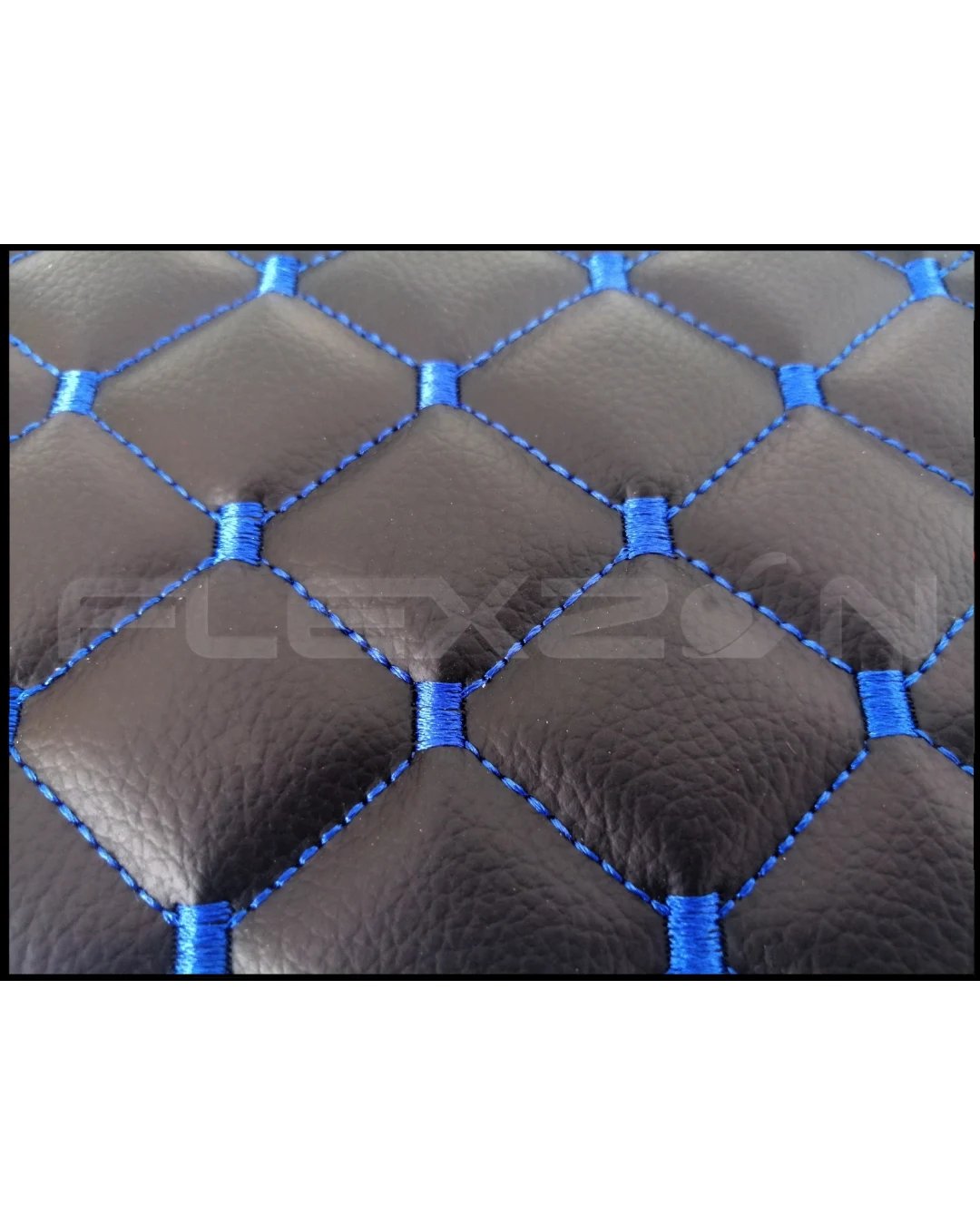 Черни Със Син Шев Кожени Стелки За Мерцедес Актрос МП3 Mercedes Actros MP3 , Автоматик, Еко Кожа, Капитонирани, Лукс Качество