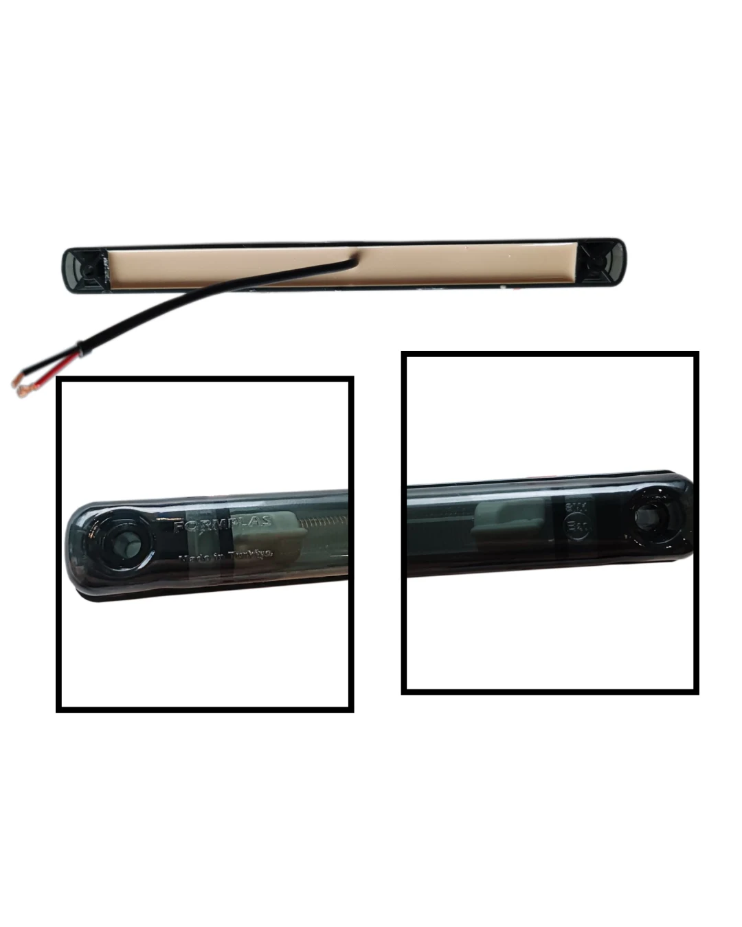 Червен LED габарит/контурна светлина – Опушен 6 Диода 24V 240 mm