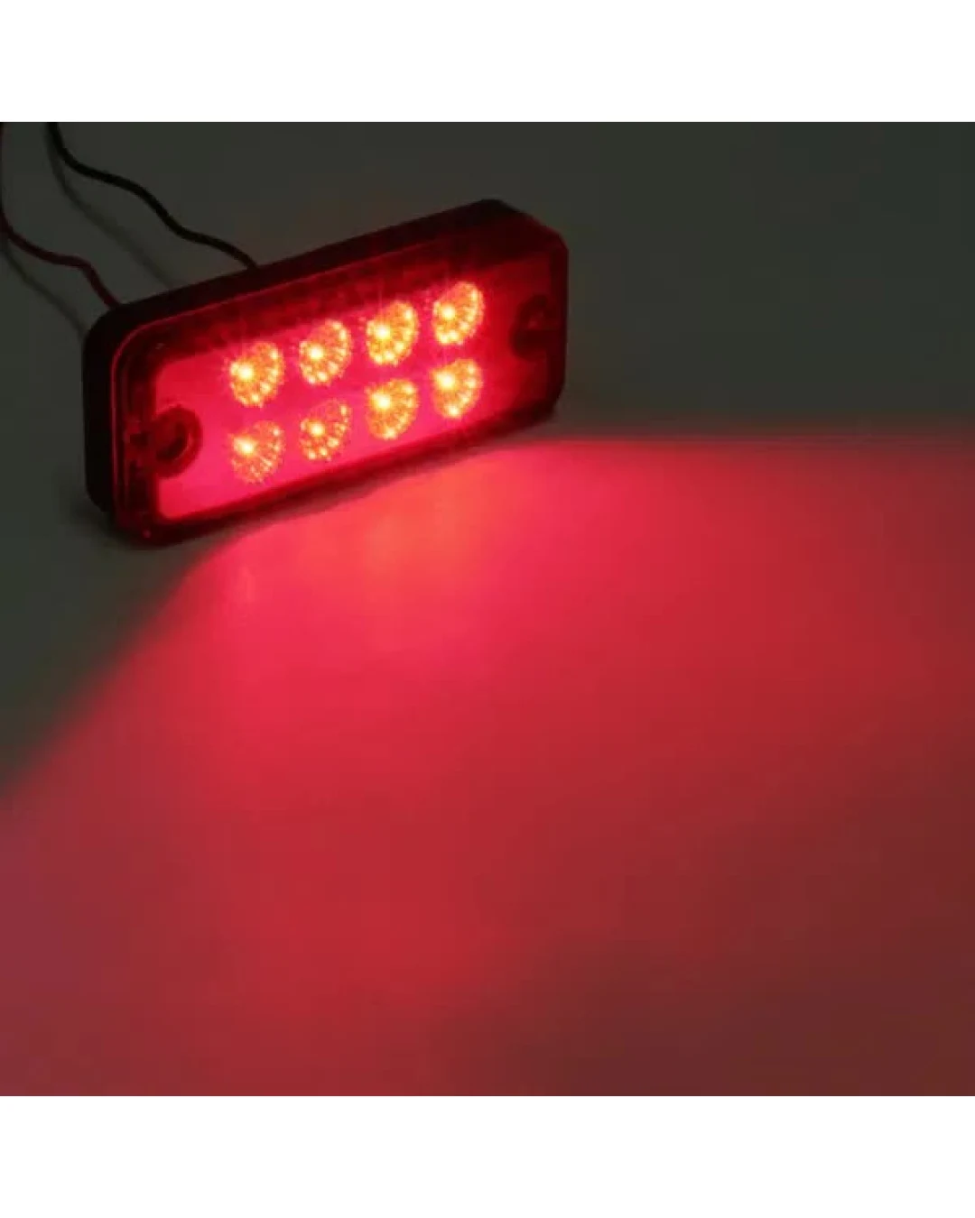 Червен LED Габарит / Светлина / Токос, с 8 диода - 12V - 99mm x 40mm