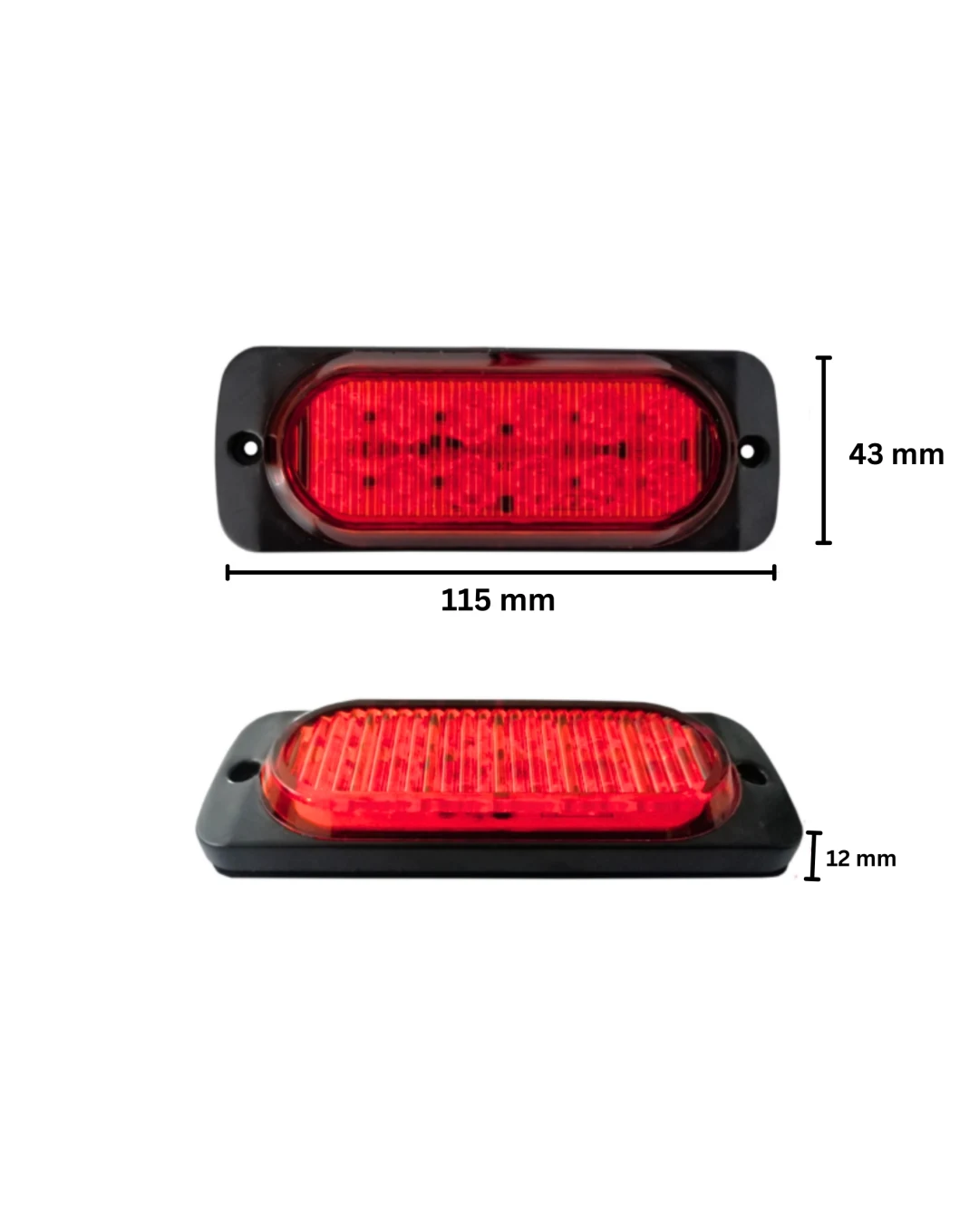 Червена LED Сигнална / Аварийна Блиц светлина - 12 диода 12V-24V