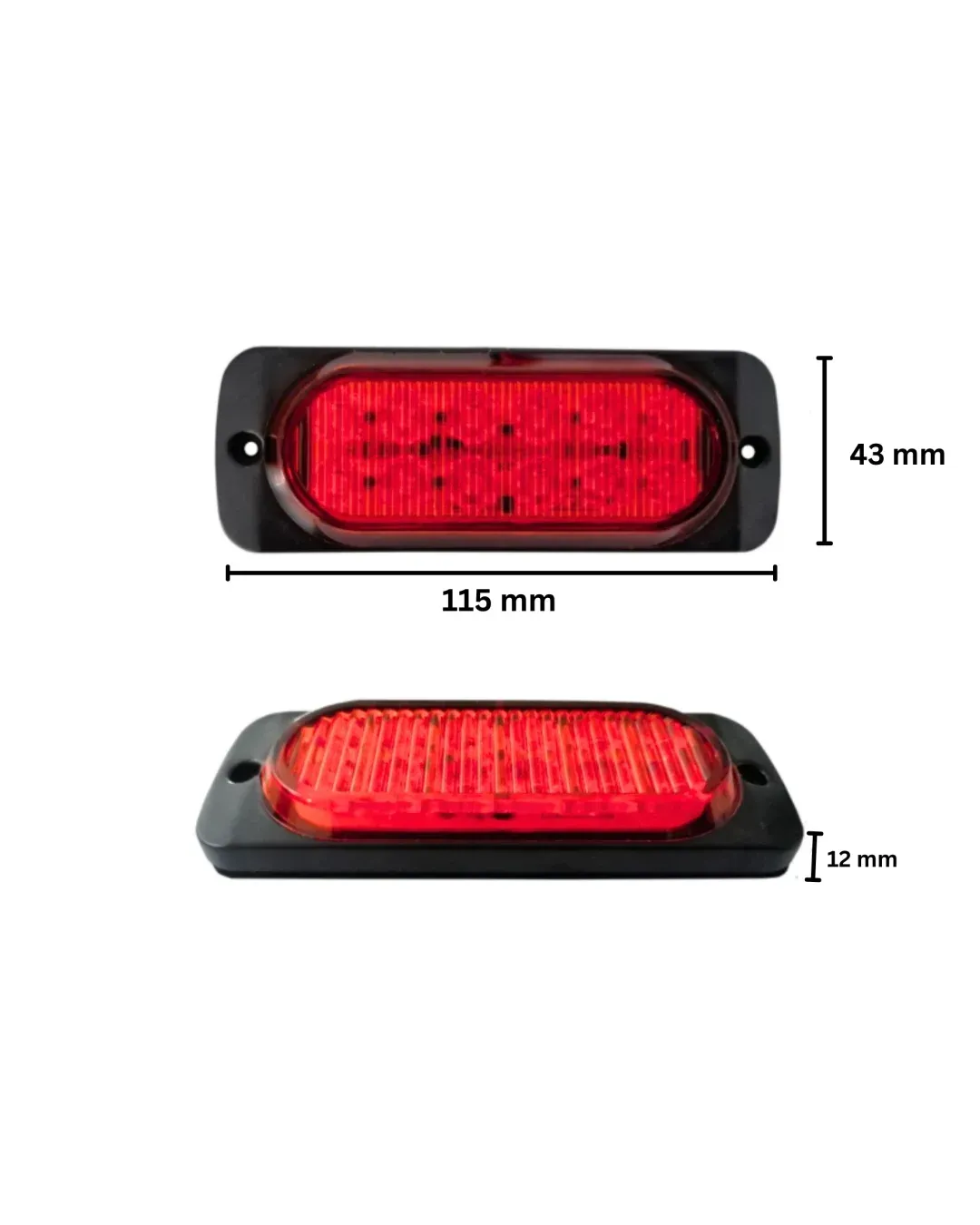 Червена LED Сигнална / Аварийна Блиц светлина - 12 диода 12V-24V