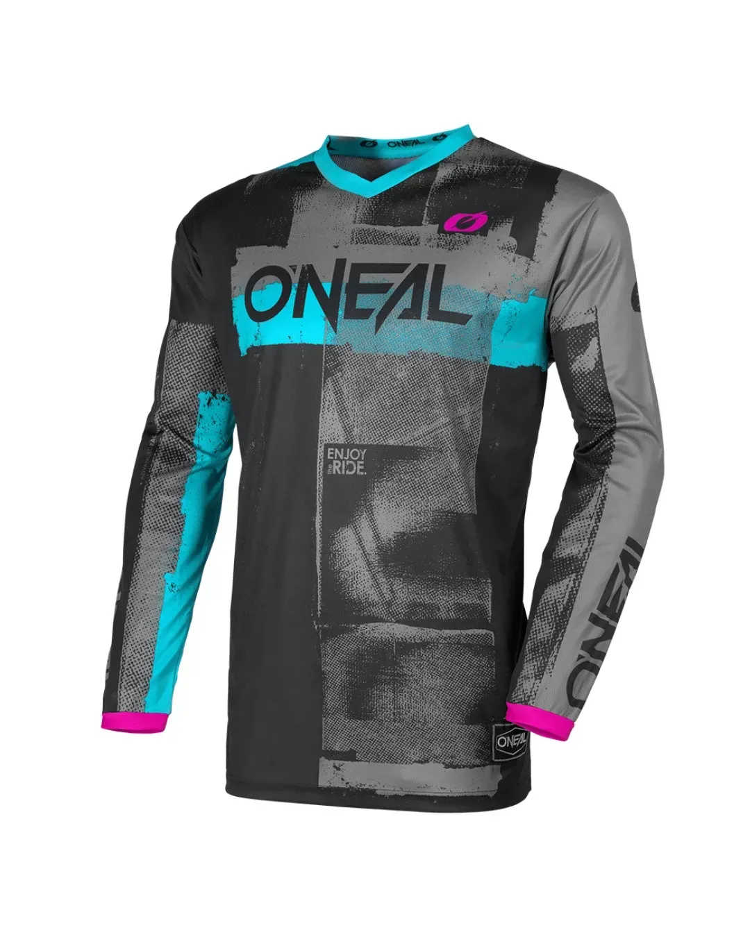 Дамска мотокрос блуза O`NEAL ELEMENT ROLLER BLACK/CYAN V.26
