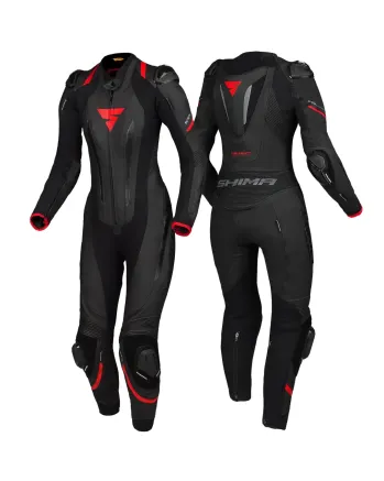Дамски кожен екип SHIMA MIURA RS BLACK/RED