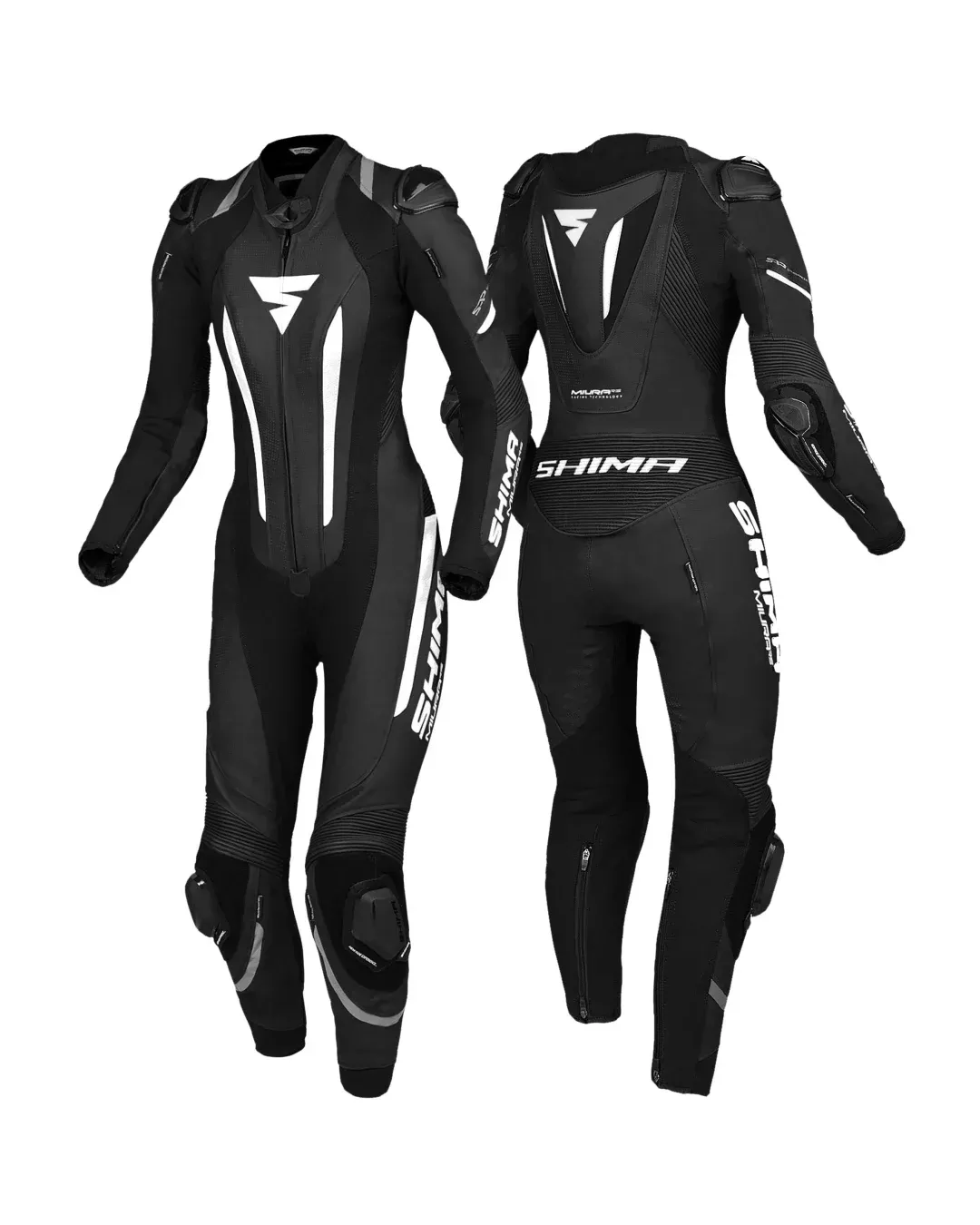 Дамски кожен екип SHIMA MIURA RS BLACK/WHITE